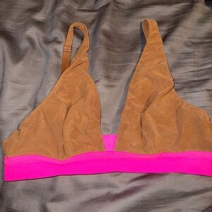 Aerie Smoothez Bralette Bra Size Medium brown pink mesh adjustable women’s top